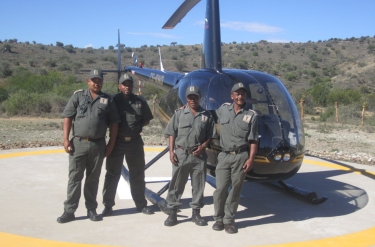 The staff and the helicopter